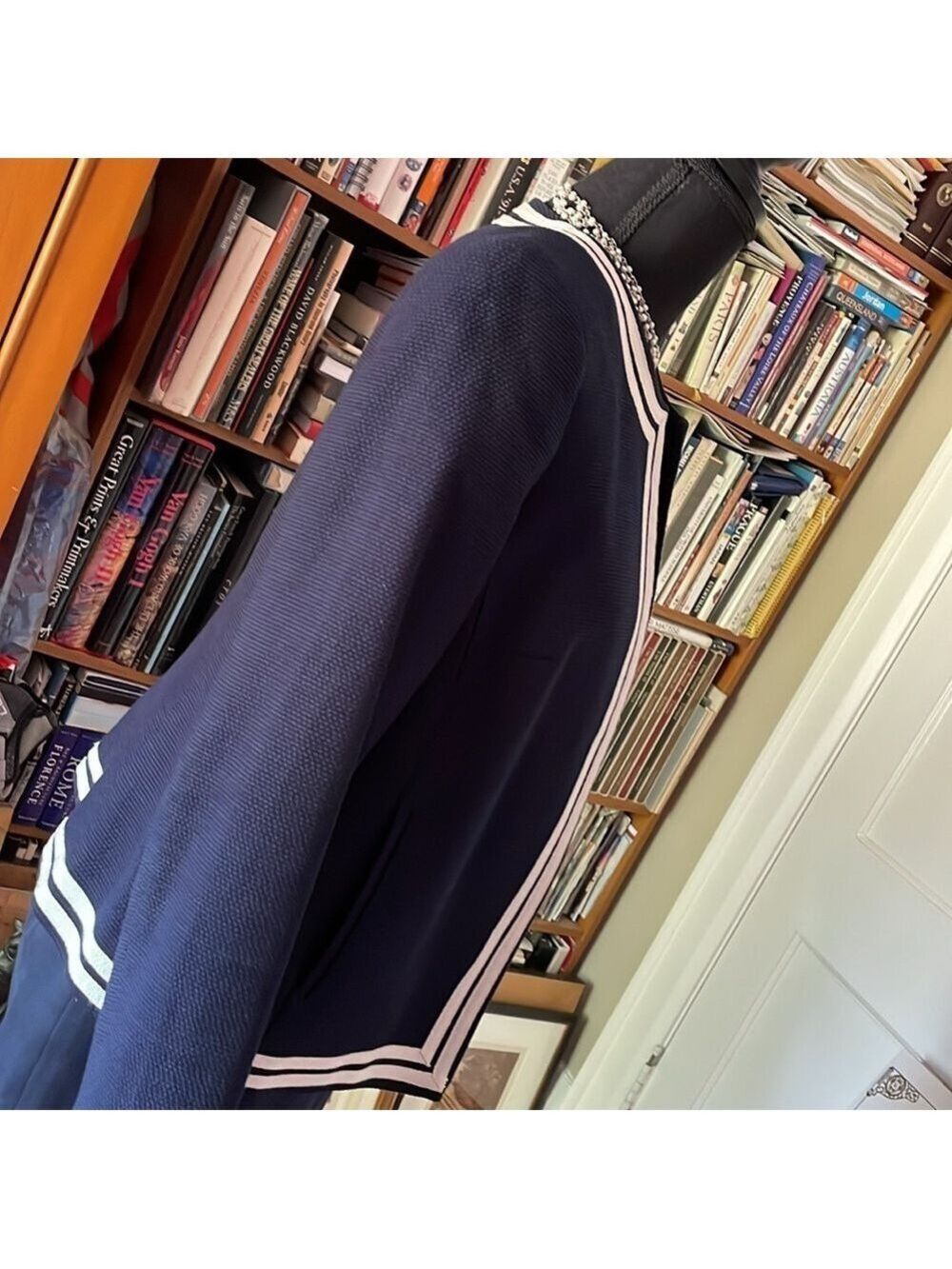 Talbots Blue White Trim Blazer Size 6 Petite - Picture 7 of 16